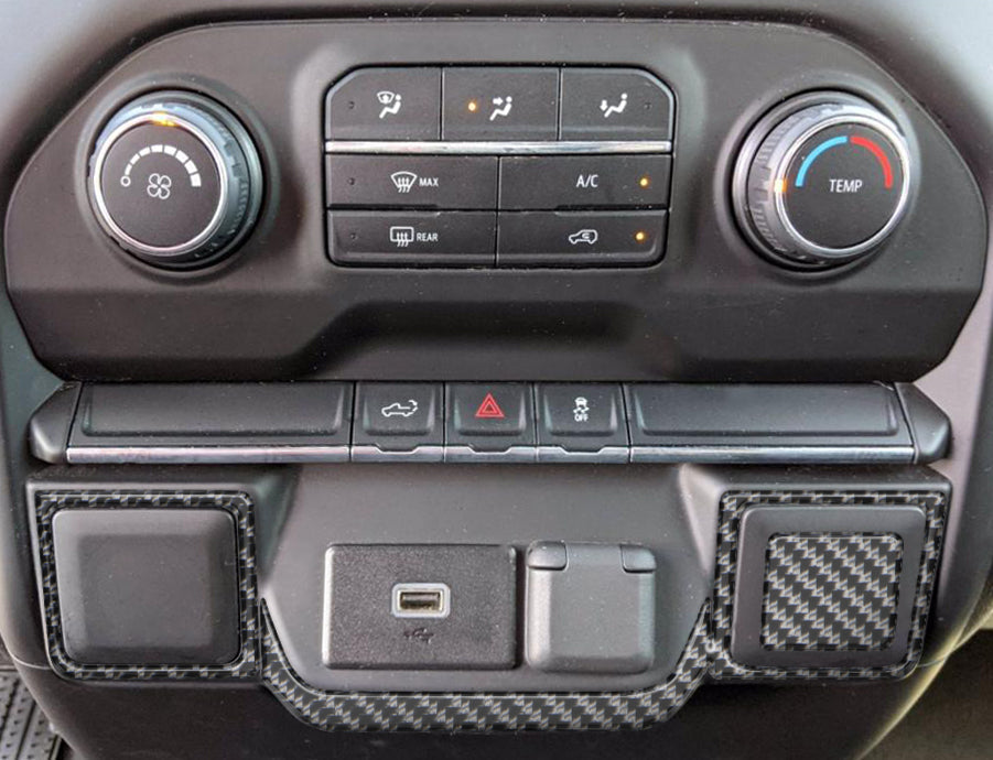 Lower Center Dash Accent Overlays 2019-2027 Chevrolet Silverado