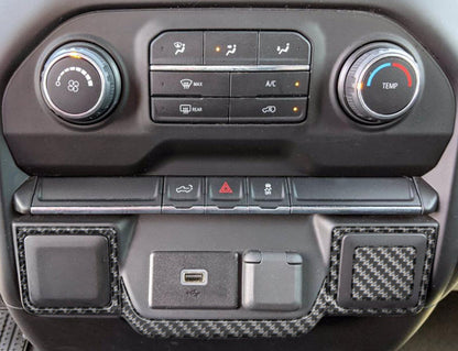 Lower Center Dash Accent Overlays 2019-2027 Chevrolet Silverado