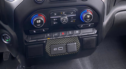 USB Center Dash Accent Overlay Fits 2019-2027 Chevrolet Silverado