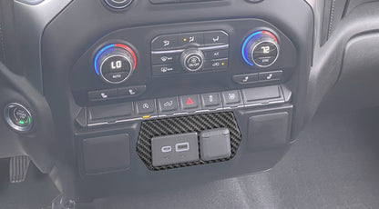 USB Center Dash Accent Overlay Fits 2019-2027 Chevrolet Silverado