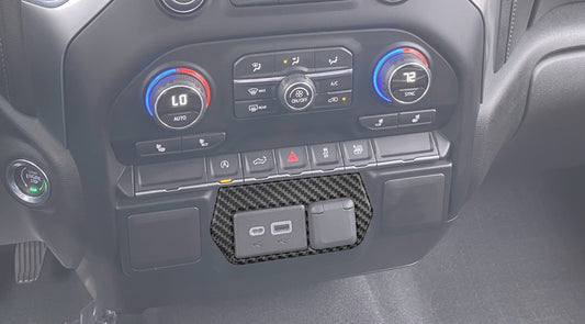USB Center Dash Accent Overlay Fits 2019-2026 Chevrolet Silverado