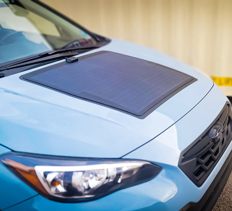 Subaru Crosstrek Lensun 85W 12V Hood Flexible Solar Panel