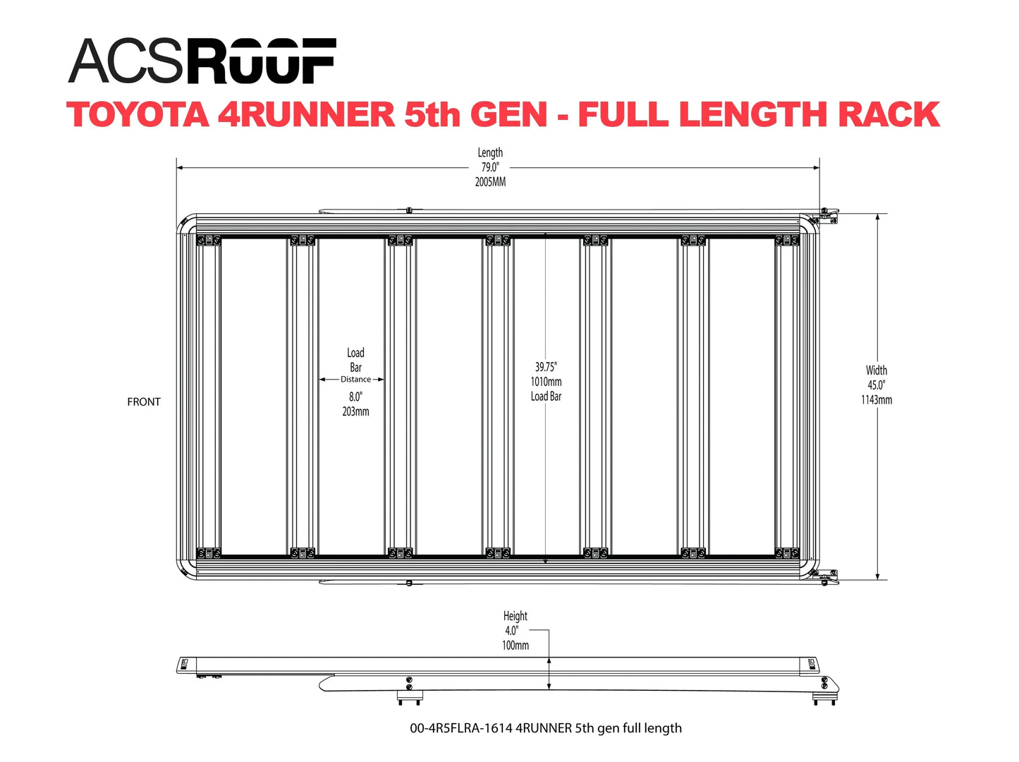 ACS ROOF | Over Cab Platform Rack for TOYOTA 4RUNNER - FULL LENGTH