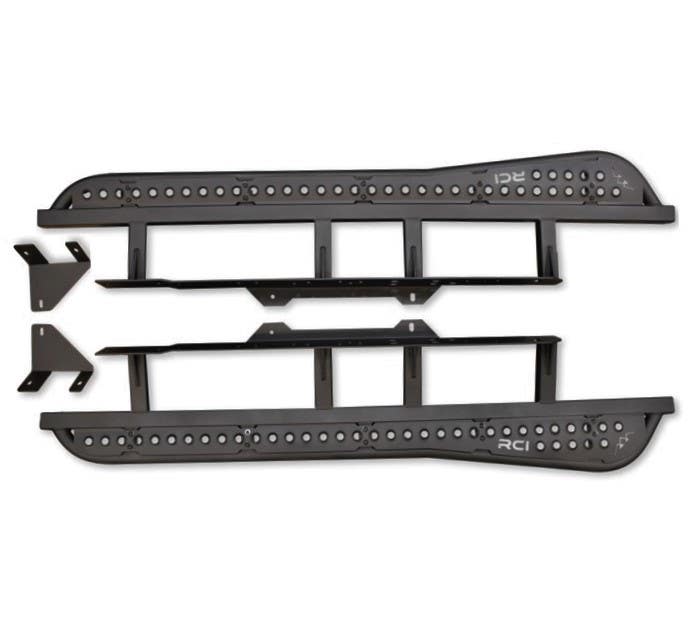 Rock Sliders | 16-23 Tacoma - 5 degree slider with top tread plate, satin black powdercoat