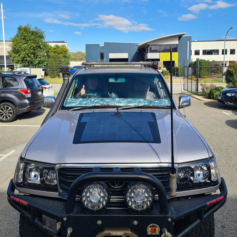 Toyota LandCruiser 105 Series Lensun 100W Hood Flexible Solar Panel-1