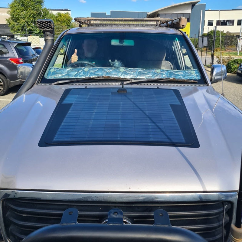 Toyota LandCruiser 105 Series Lensun 100W Hood Flexible Solar Panel-2