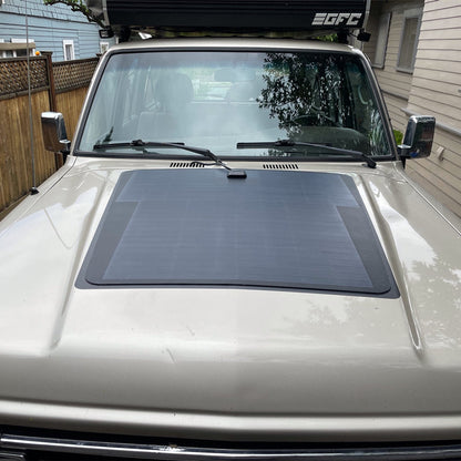 Toyota LandCruiser 60 Series J60 Lensun 100W Hood Flexible Solar Panel-2