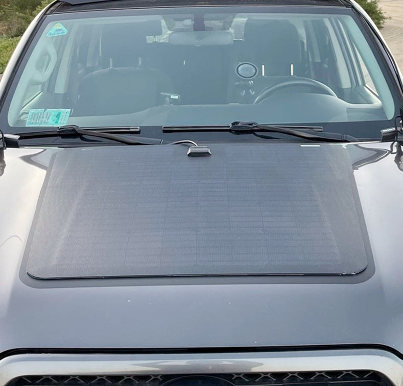 Toyota LandCruiser Prado 120  J120 (2002-2009) Lensun 90W Hood Flexible Solar Panel-2