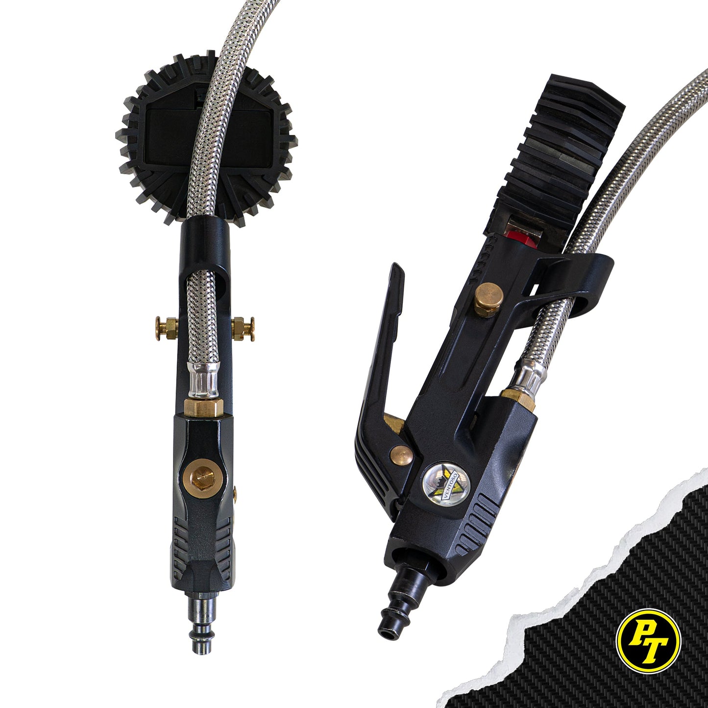 Switch Hitter Analog - Ventoso™ RED Tire Inflator with Quick-Switch Chucks