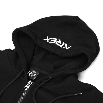AlphaRex Initial Zip Up Hoodie Black | AlphaRex
