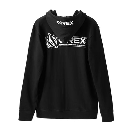 AlphaRex Initial Zip Up Hoodie Black | AlphaRex