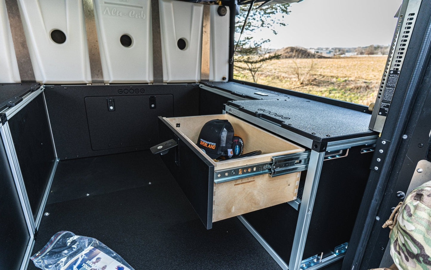 Alu-Cab Canopy Camper V2 - Ford Ranger 2019-2023 4th Gen. - Rear Double Drawer Module - 5' Bed