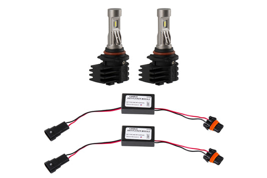 9006/9012 White SL2 LED Bulbs (pair) with AntiFlicker Modules
