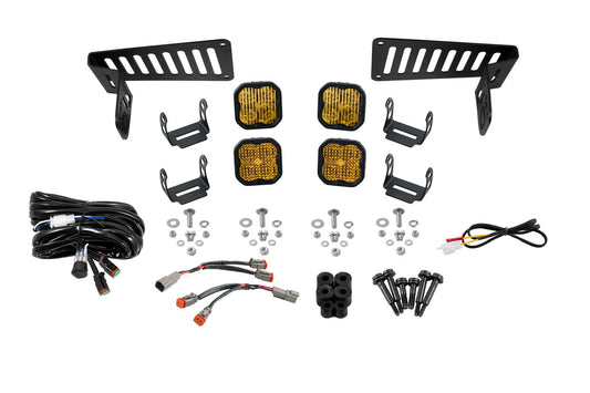 SS3 Cowl LED Bracket Kit for 2018-2026 Jeep JL Wrangler/Gladiator  Yellow Sport