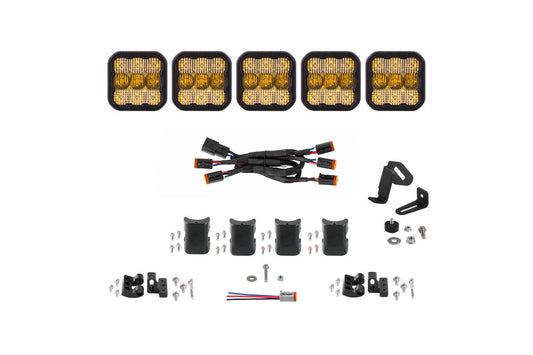 SS5 Sport Universal CrossLink 5-Pod Lightbar Yellow Combo