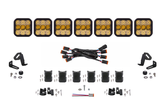 SS5 Sport Universal CrossLink 7-Pod Lightbar Yellow Combo