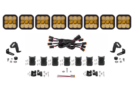 SS5 Sport Universal CrossLink 8-Pod Lightbar Yellow Combo