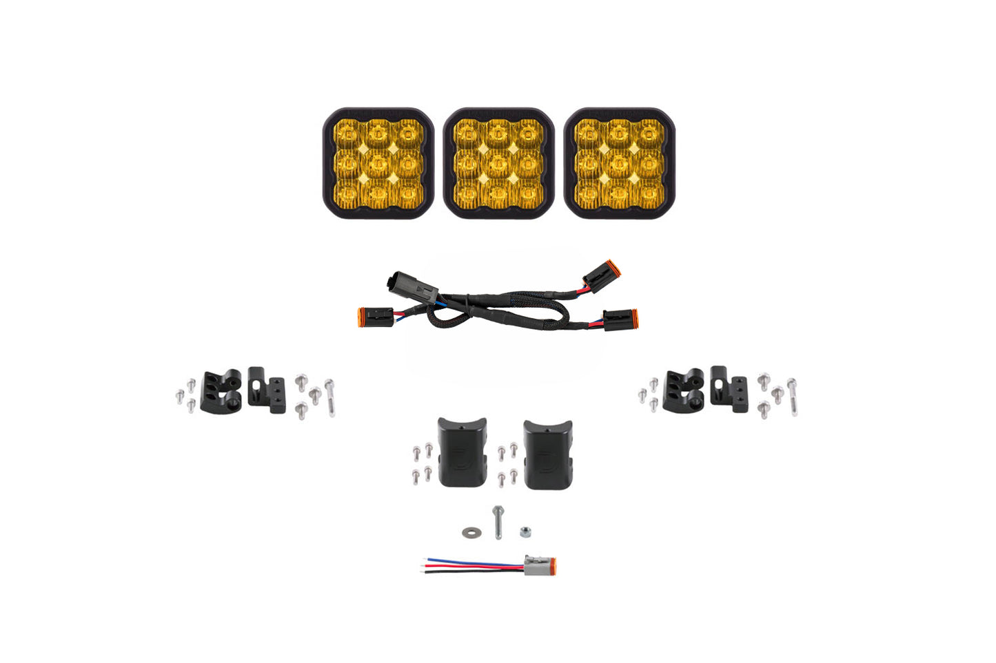 SS5 Sport Universal CrossLink 3-Pod Lightbar Yellow Driving