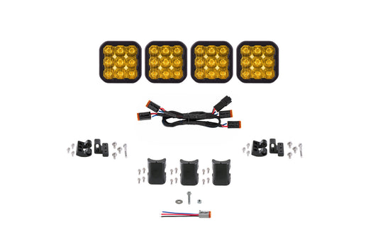 SS5 Sport Universal CrossLink 4-Pod Lightbar Yellow Driving