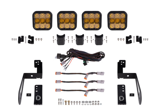 Jeep JK SS5 4-Pod CrossLink Grille Lightbar Kit  Sport Yellow Combo