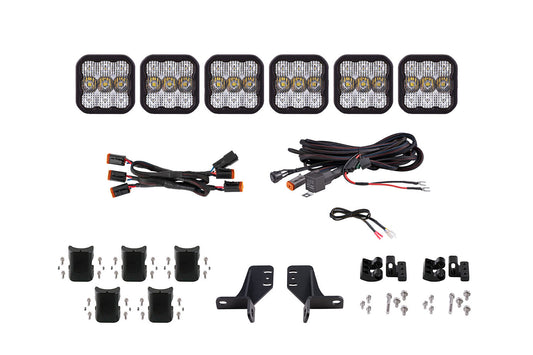Bronco SS5 6-Pod CrossLink Grille Lightbar Kit  Sport White Combo