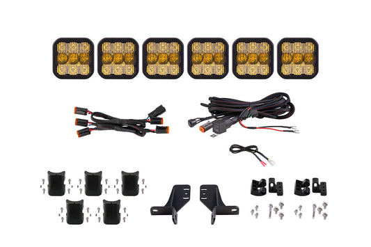 Bronco SS5 6-Pod CrossLink Grille Lightbar Kit  Sport Yellow Combo