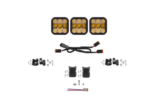 SS5 Pro Universal CrossLink 3-Pod Lightbar Yellow Combo