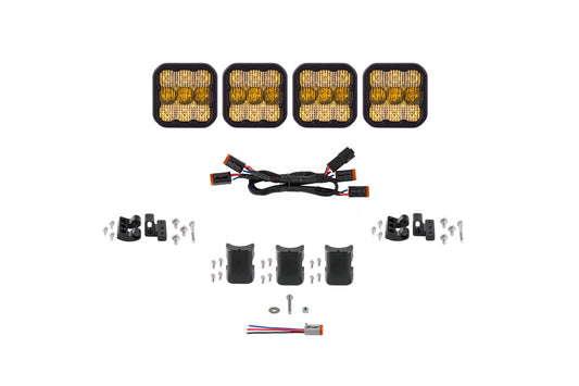 SS5 Pro Universal CrossLink 4-Pod Lightbar Yellow Combo