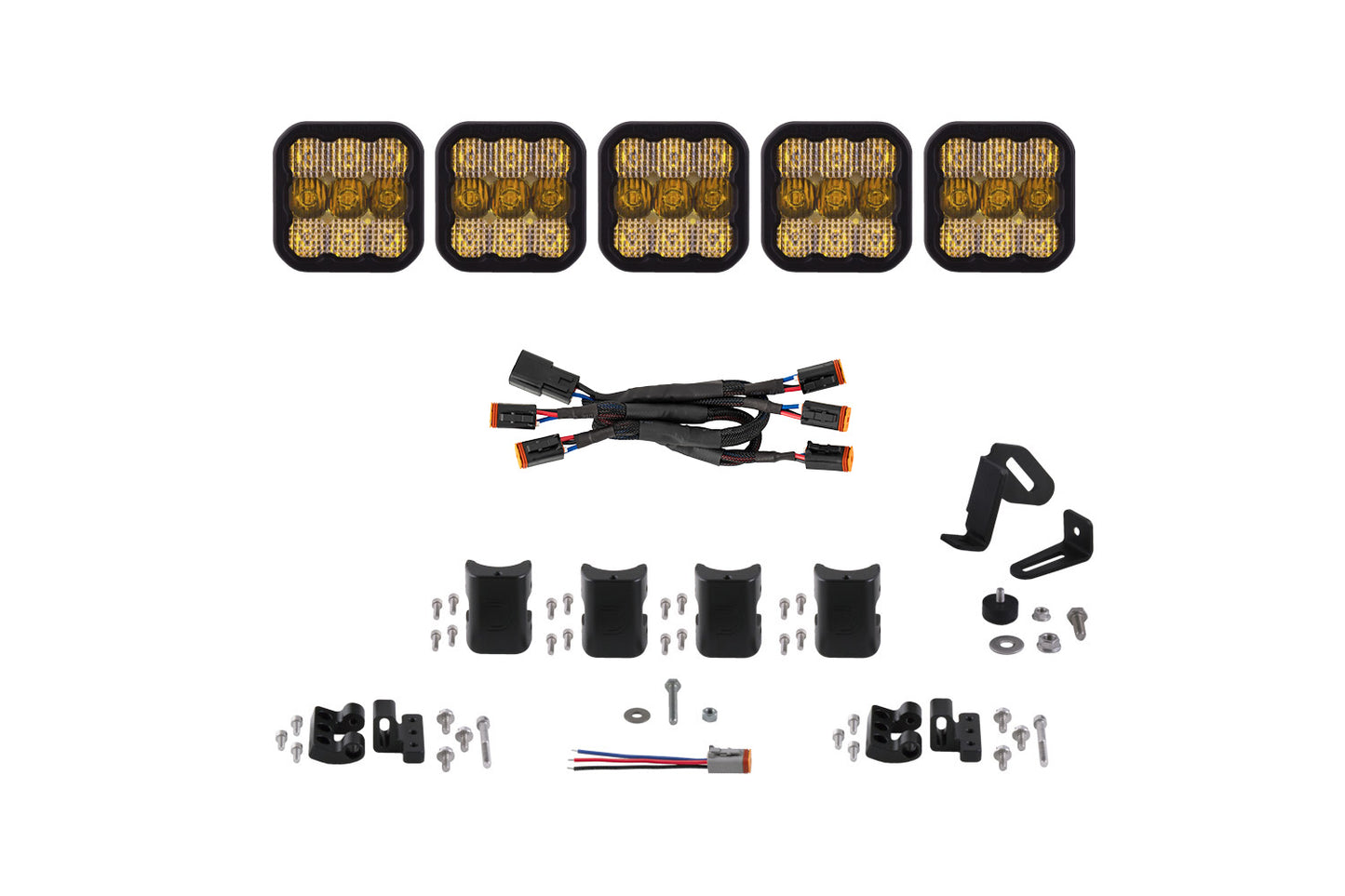 SS5 Pro Universal CrossLink 5-Pod Lightbar Yellow Combo