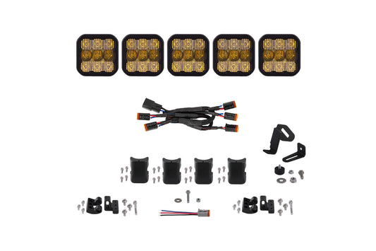 SS5 Pro Universal CrossLink 5-Pod Lightbar Yellow Combo