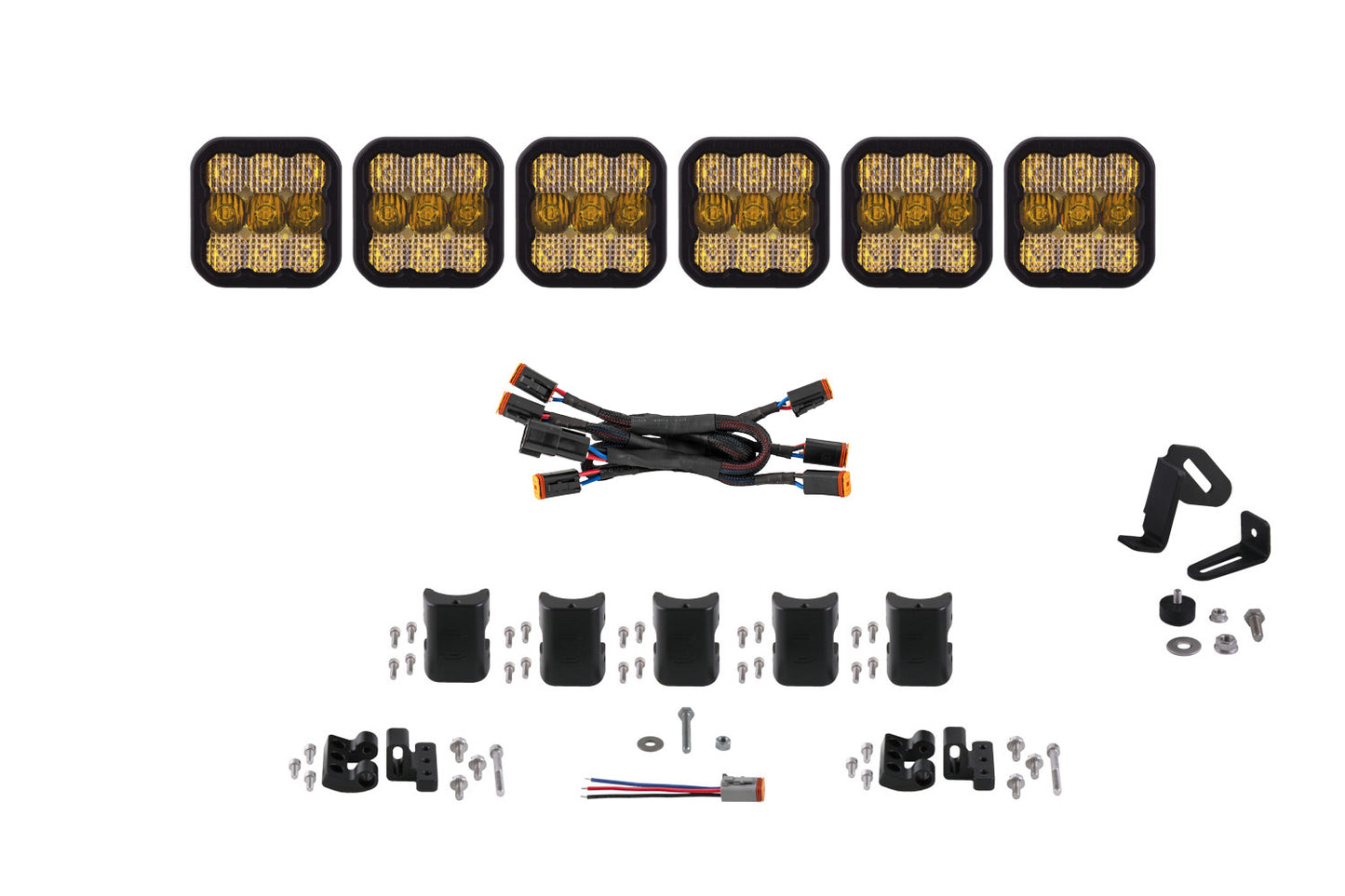 SS5 Pro Universal CrossLink 6-Pod Lightbar Yellow Combo