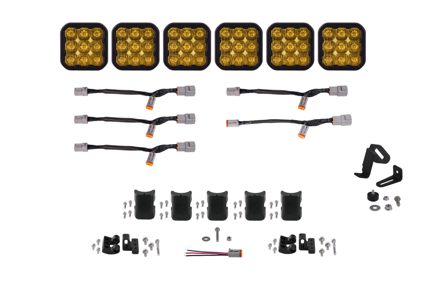 SS5 Pro Universal CrossLink 6-Pod Lightbar Yellow Driving