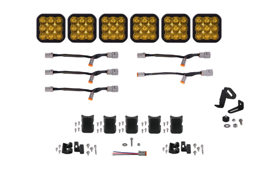 SS5 Pro Universal CrossLink 6-Pod Lightbar Yellow Driving