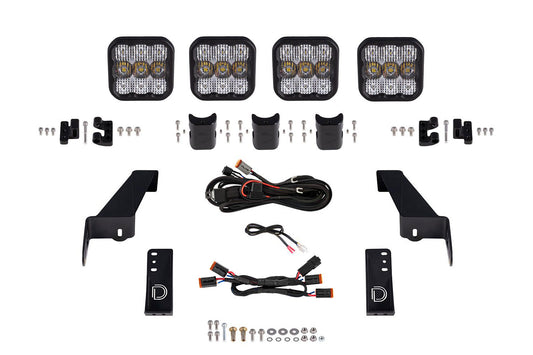 Jeep JL SS5 4-Pod CrossLink Grille Lightbar Kit  Pro White Combo
