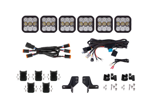 Bronco SS5 6-Pod CrossLink Grille Lightbar Kit  Pro White Combo