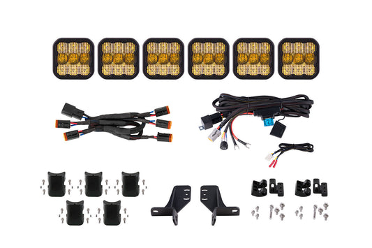 Bronco SS5 6-Pod CrossLink Grille Lightbar Kit  Pro Yellow Combo