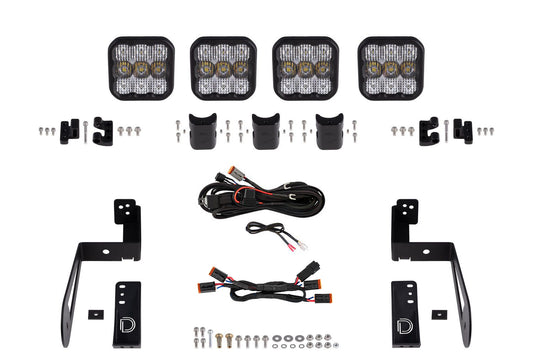 Jeep JK SS5 4-Pod CrossLink Grille Lightbar Kit  Pro White Combo