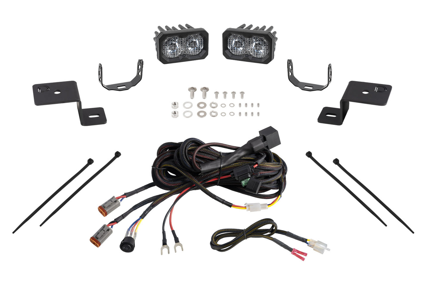 Stage Series Backlit Ditch Light Kit for 2021-2026 Ford F-150 C2 2.0 Pro White Combo/Driving