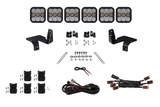 SS5 6-Pod CrossLink Grille Lightbar Kit for 2020-2022 Super Duty  Sport White Combo