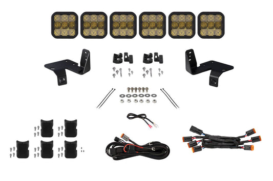 SS5 6-Pod CrossLink Grille Lightbar Kit for 2020-2022 Super Duty  Sport Yellow Combo