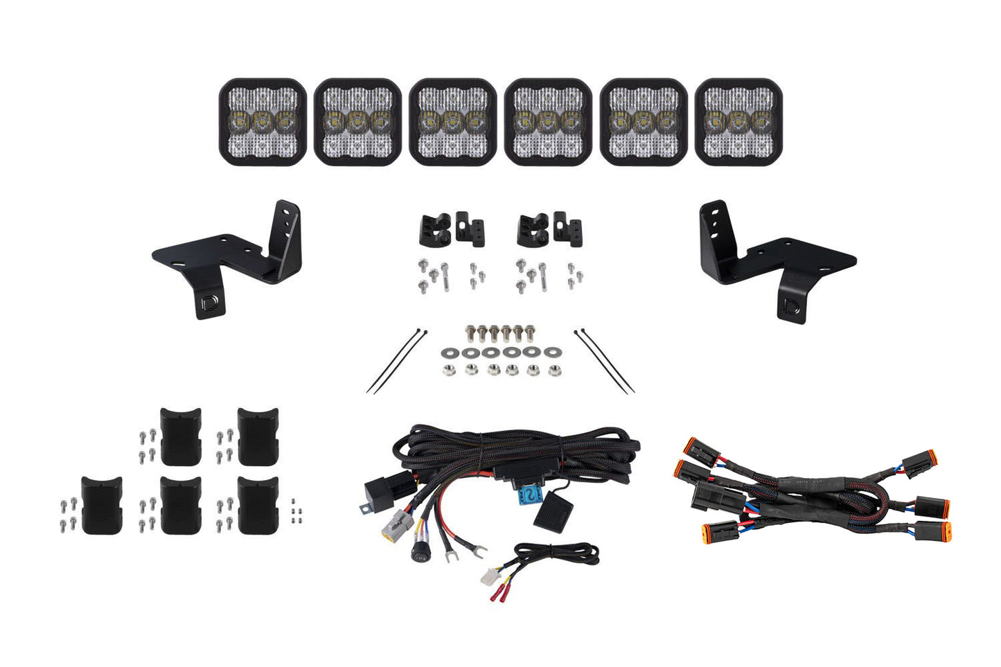 SS5 6-Pod CrossLink Grille Lightbar Kit for 2020-2022 Super Duty  Pro White Combo