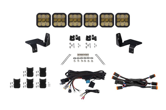 SS5 6-Pod CrossLink Grille Lightbar Kit for 2020-2022 Super Duty  Pro Yellow Combo