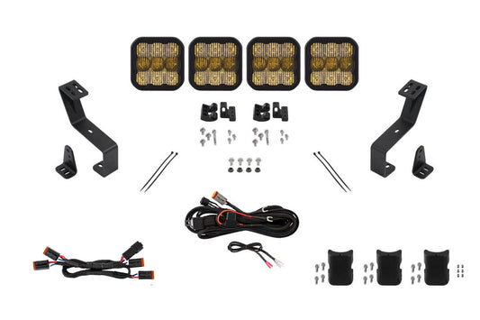 SS5 Grille CrossLink Lightbar Kit for 2019-2024 Ram  Pro Yellow Combo