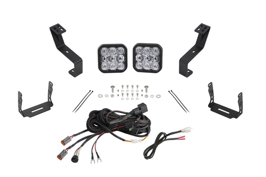 SS5 Bumper LED Pod Light Kit for 2019-2024 Ram  Sport White Combo