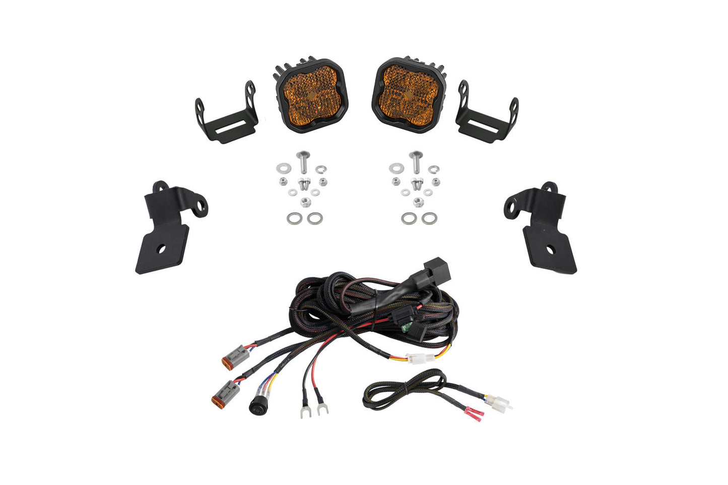 Polaris RZR A-Pillar LED Pod Kit  SS3 Pro Yellow Combo