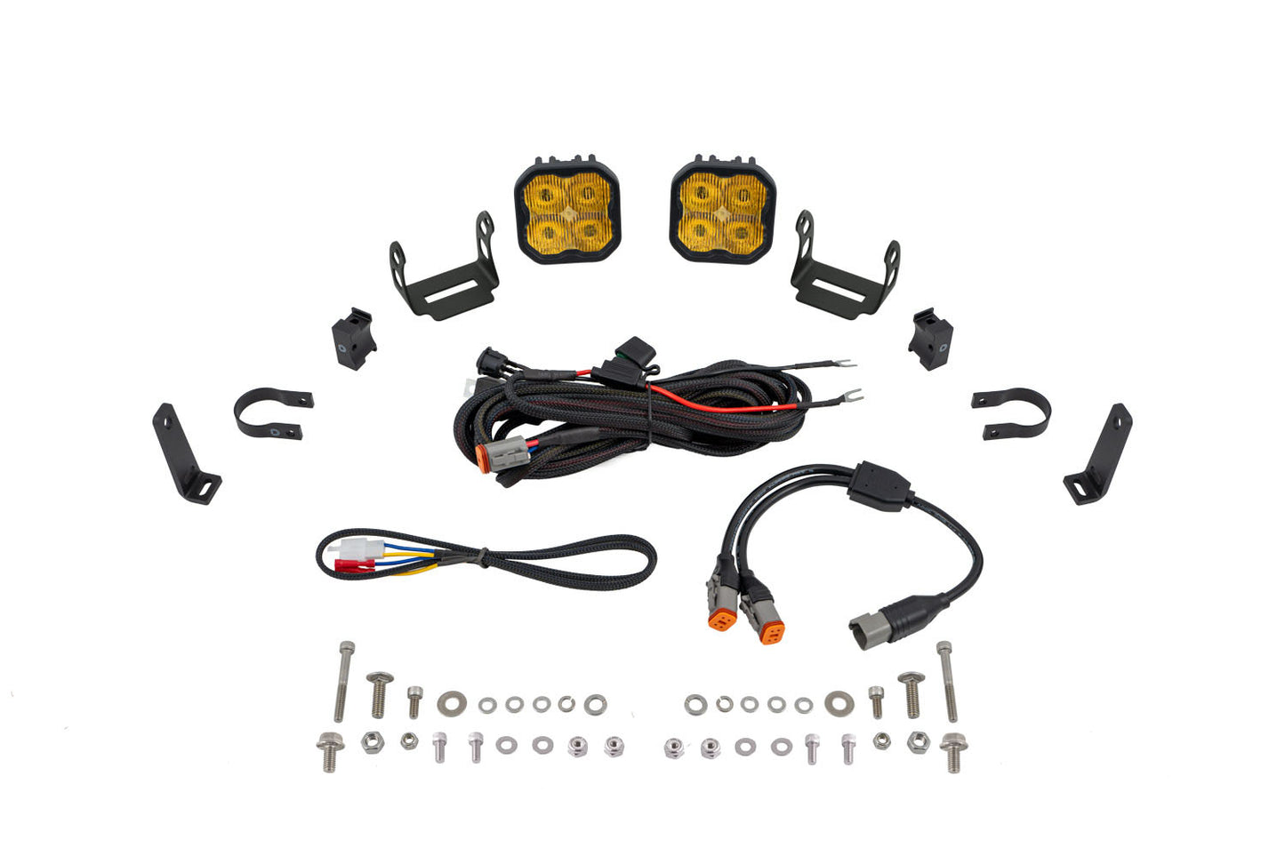 SS3 LED Bumper 1.5 Inch Roll Bar Kit  Sport Yellow SAE Fog (pair)