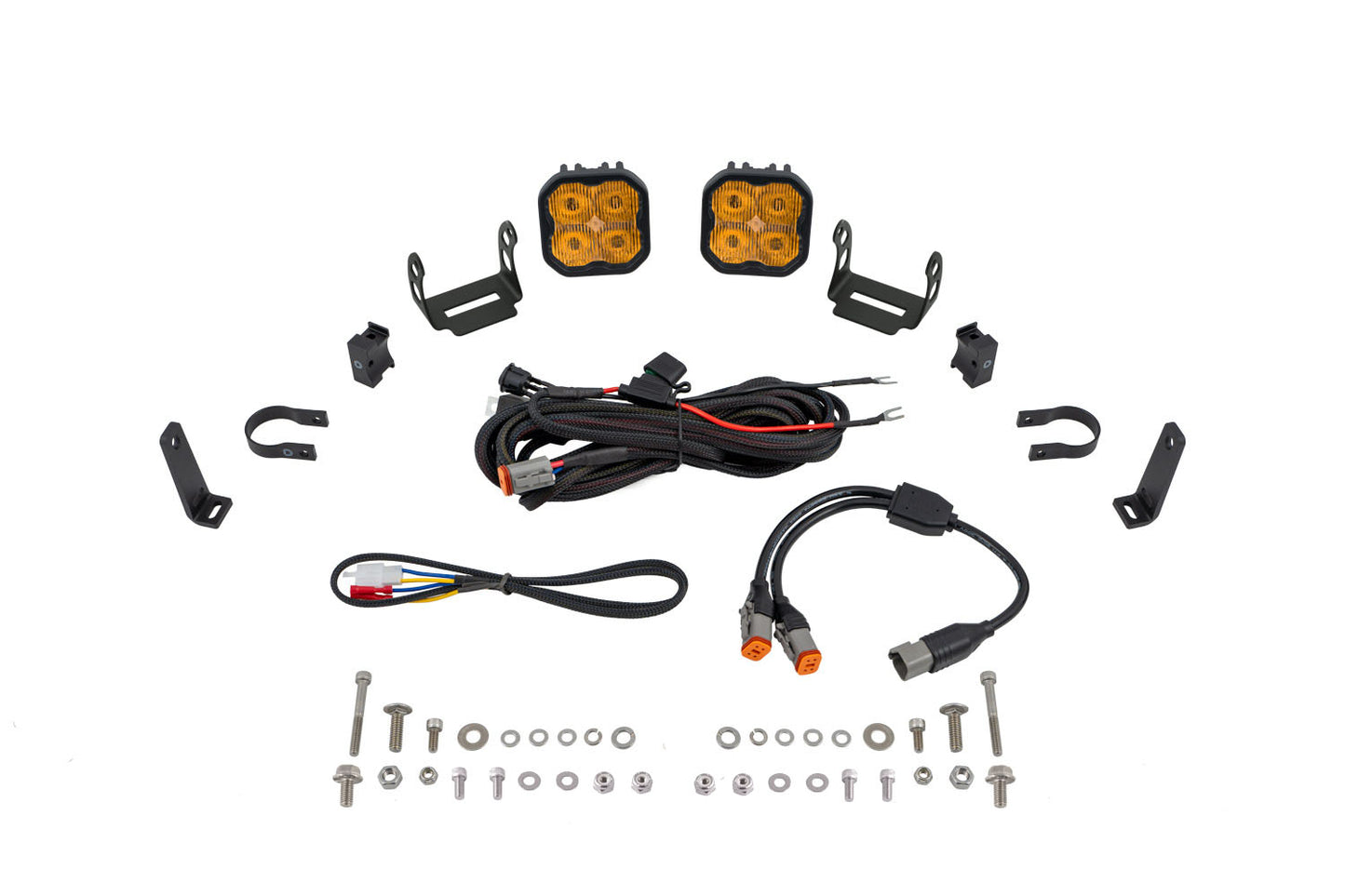 SS3 LED Bumper 1.5 Inch Roll Bar Kit  Max Yellow SAE Fog (pair)