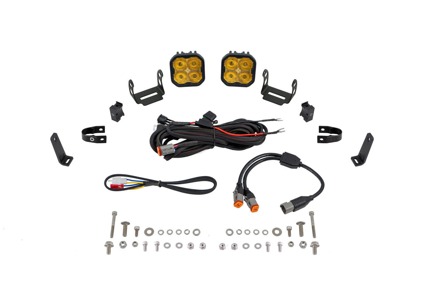 SS3 LED Bumper 1 Inch Roll Bar Kit  Sport Yellow SAE Fog (pair)