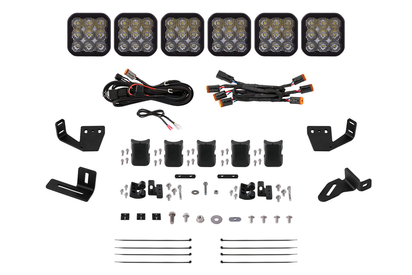 SS5 6-Pod CrossLink Mounting Kit for Prinsu/Sherpa Roof Racks  Sport White Driving