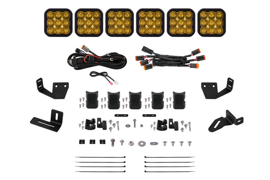 SS5 6-Pod CrossLink Mounting Kit for Prinsu/Sherpa Roof Racks  Sport Yellow Driving